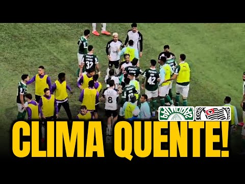 MOMENTO DA CONFUSÃO APÓS O GOL DE MATHEUS BIDU - palmeiras 0x1 CORINTHIANS