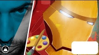 How to draw IRONMAN 3 with photoshop! Digital portrait of a Marvel' HERO by Mattia Riami