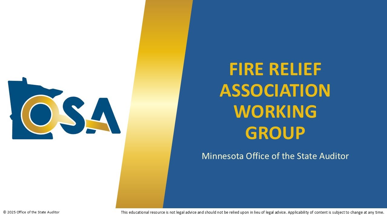 Fire Relief Association Working Group (July 24, 2024 Meeting)