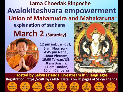 Chenrezig sadhana "Union of Mahakaruna and Mahamudra" (teaching)  – Lama Choedak Rinpoche. 03.02.24