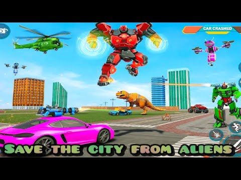 Dino Robot Car Game - Flying Robot Transforming Game - Save the world from aliens #6