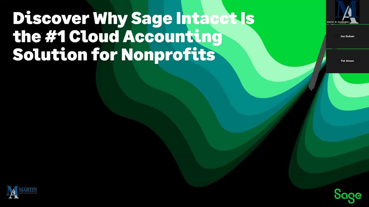 Sage Intacct Not for Profit Webinar