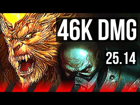 WUKONG vs URGOT (TOP) | Penta, 6k comeback, 46k DMG, Legendary, 16/4/6 | KR Master | 25.14