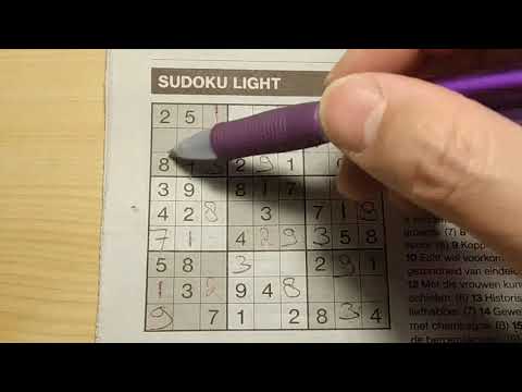 Double fun with these sudokus today. (#394) Light Sudoku puzzle. 01-10-2020 part 1 of 2