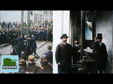 Die schreckliche Hinrichtungsvorrichtung Die Fallbeil (deutsche Guillotine)