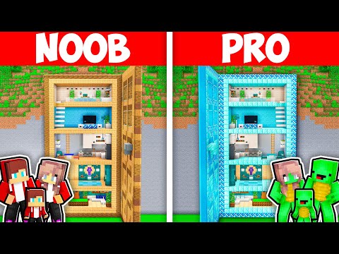 Epic Minecraft Door House Build Challenge: Noob vs Pro!