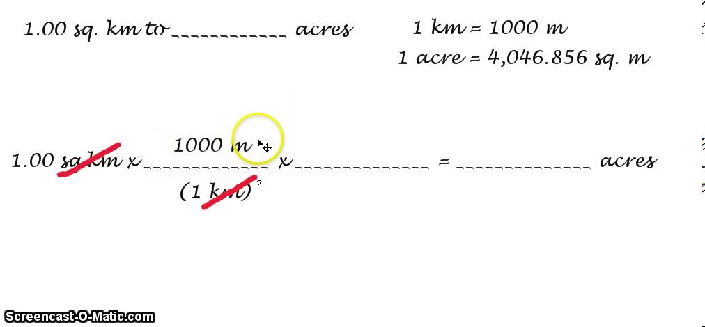 Unit Conversion: Acres in a Square Kilometer