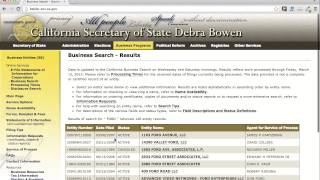 California SOS LLC Search