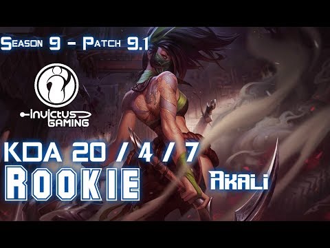 IG Rookie AKALI vs CHO'GATH Mid - Patch 9.1 KR Ranked
