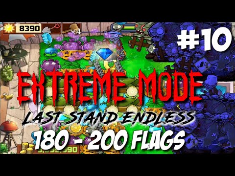 Plants vs Zombies 180 - 200 Flags Last Stand Endless Extreme Mode | 4 Cobs Strategy