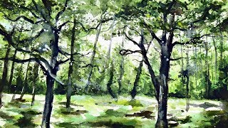 Watercolor Woods LANDSCAPE Painting Tutorial for Beginners