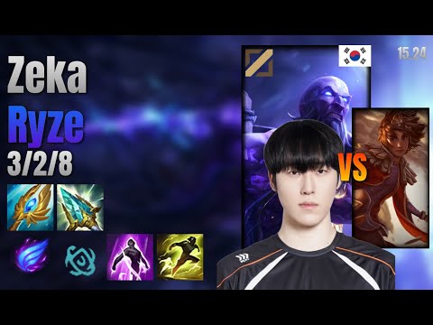 Zeka Mid Ryze vs Taliyah lol KR solo rank Full Game 15.24 | 제카 라이즈 vs 탈리야