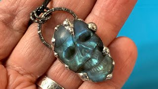 Soft Soldered Labradorite Skull