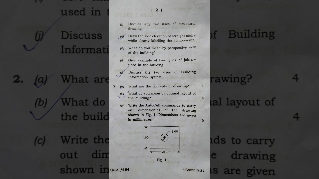 Computer Aided Civil Engineering Drawing new course B.tech 3rd semester previous year 2021|aku patna