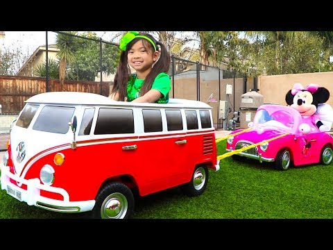 Emma Pretend Play w/ New VW Van Ride On Car Toy