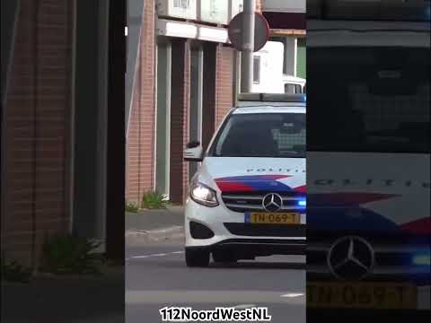 Politie Mercedes B klasse met spoed naar een brand in Beverwijk #police #einsatz #Politie