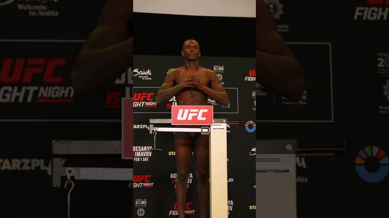 Israel Adesanya steps on the scale in Saudi Arabia 😤 #UFCSaudiArabia