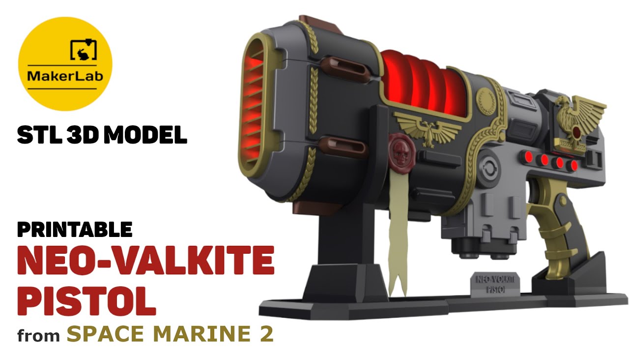 Neo-Volkite Blaster - Warhammer 40K Space Marine 2 - Para impress&atilde;o - Arquivos STL - Uso pessoal Modelo de Impressão 3D