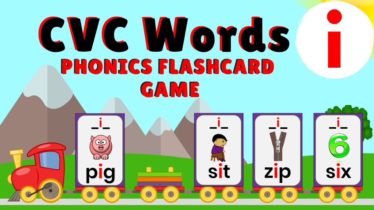 CVC Words Letter i | Phonics Flashcard Game | The Phonics Train