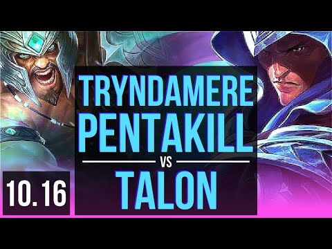 TRYNDAMERE vs TALON (MID) | Pentakill, 4.8M mastery points, 3000+ games | NA Diamond | v10.16