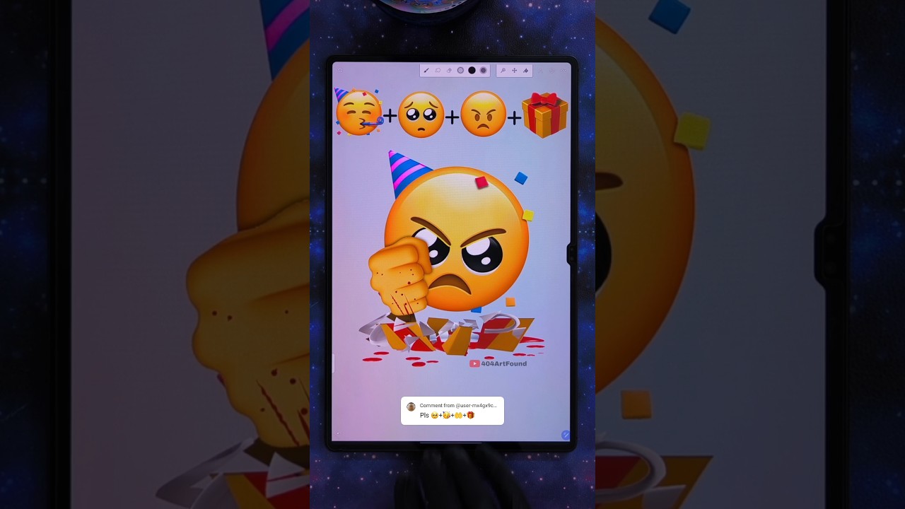 🥳🥺😓🎁 emoji mixing #emojichallenge #digitalart #funny #shorts