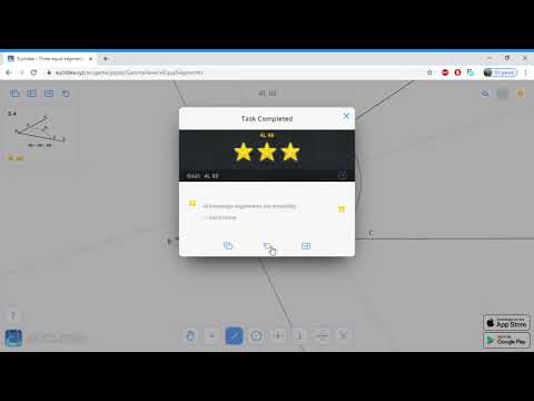 3.4 Euclidea  Three equal segments 1 - Soluce 4L 6E 2V