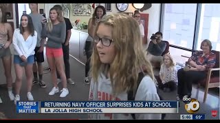 RETURNING NAVY OFFICER SURPRISES KIDS AT SCHOOL (EMOTIONAL REUNION)