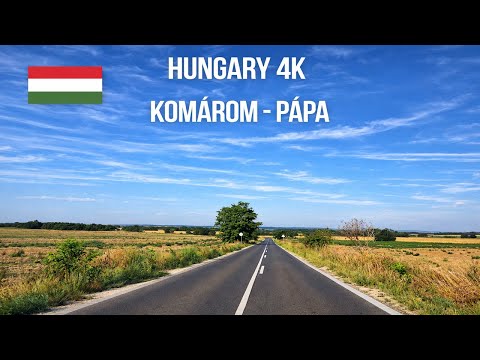 Driving in Hungary from Komárom to Pápa