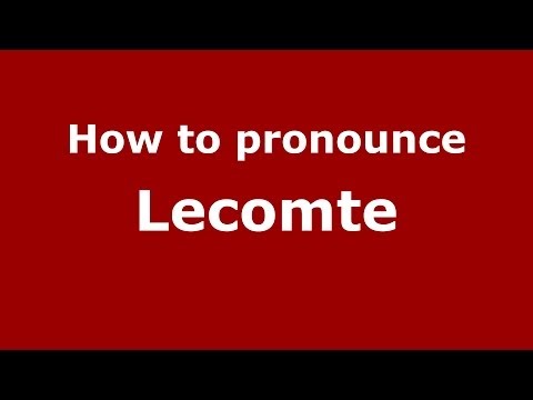 How to pronounce Lecomte (Arabic/Morocco) - PronounceNames.com