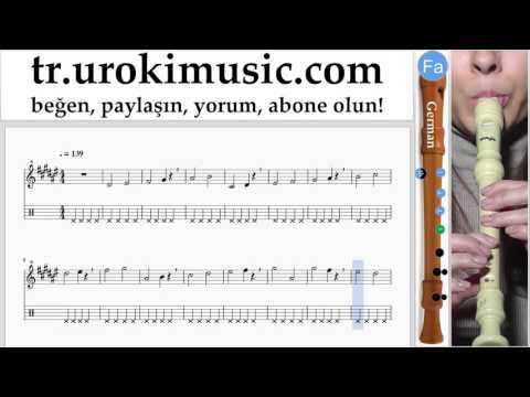 Blok flüt dersleri (G.) Michael Jackson - Beat It Notalar Eğitim Bölüm#1 um-i723