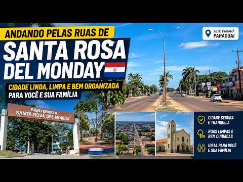 Andando pelas Ruas de Santa Rosa del Monday. Cidade Linda, limpa, bem organizada para voce e familia