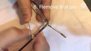 How to attach spring hinge temple to glasses