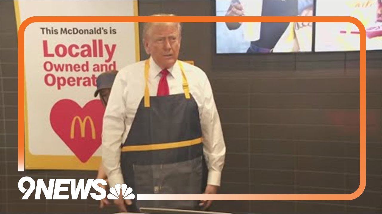 Trump serving fries at McDonald's
