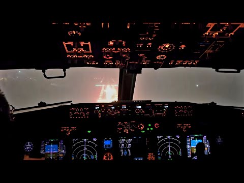 Boeing 737 Go Around In Extreme Weather Conditions Turbulence Crosswind Snow Storm | Cockpit View