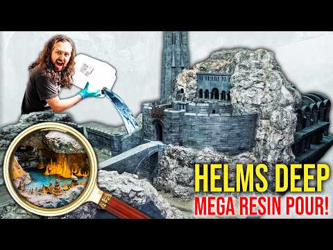 I flooded Helms Deep with a MEGA RESIN POUR! | Gigantic Fantasy Diorama Lord of the Rings Warhammer
