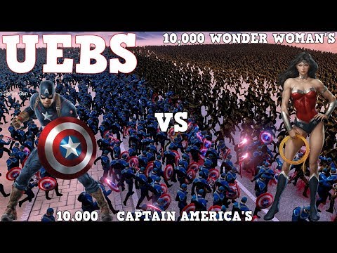 10,000 CAPTAIN AMERICA'S VS 10,000 WONDER WOMAN'S!! UEBS (ULTIMATE EPIC BATTLE SIMULATOR)