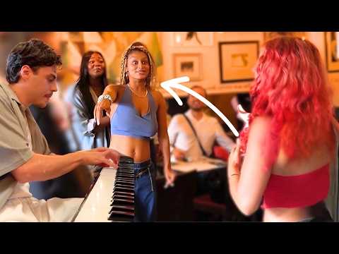 Everybody STOPPED eating when she started singing..