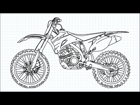 How to Draw a Dirt Bike / ( Cross Motorcycle Drawing Yamaha ) Easy Drawing Tutorials