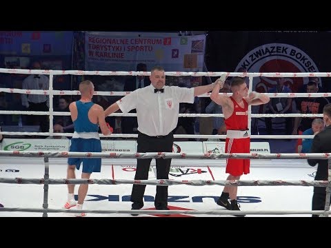 Walka finałowa w Boksie Olimpijskim Seniorów w Karlinie- Radomir Obruśniak vs Adrian Kowal