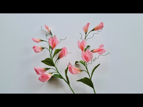 How To Make Sweet Pea Paper Flower / Paper Flower / Góc nhỏ Handmade
