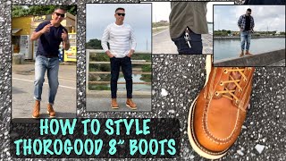 How to Style Thorogood 8 Inch Moc Toe Boots #804-4208 | Spring Outfits