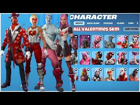 All Fortnite Valentine Skins Showcase! (2018-2023)