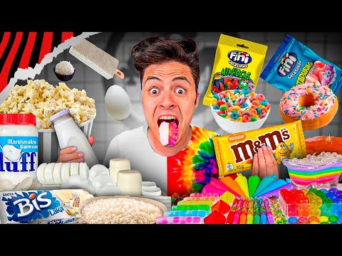 24 HORAS COMENDO COMIDA BRANCA X COMIDA COLORIDA!