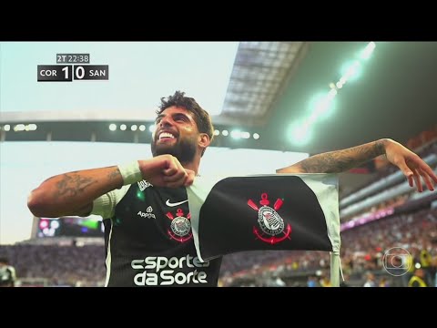 [0,25 FPS] Gol e hino do Corinthians 🦅 Globo - Versão 2025 |  1 x 0 vs. Santos - Yuri Alberto