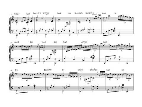 Summertime. Arranged for solo piano, with music sheet.