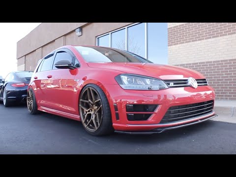 Bagged VW MK7 Golf R on 19in wheels!! (Rohana RFX11 19x9.5)