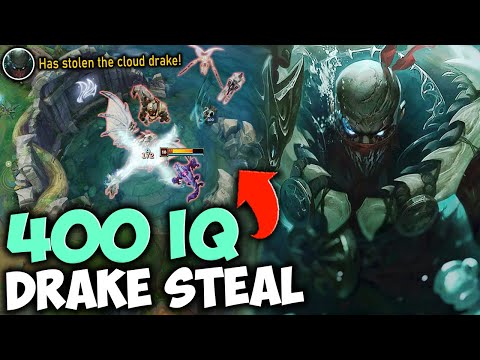 INSANE 4V1 DRAGON STEAL WITH PYKE R! WATCH THE RANK 1 PYKE CATCH FIRE - League of Legends