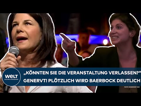 BERLIN: "Könnten Sie bitte die Veranstaltung verlassen?" Plötzlich wird Annalena Baerbock deutlich