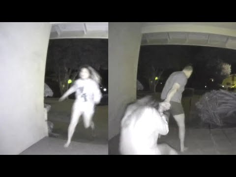 Woman Screams for Her Life on Doorbell Camera Footage