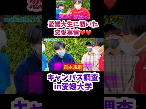 【自主規制】愛媛大生に聞いた恋愛事情【wakatte.TV切り抜き】#wakatte #愛媛大学 #shorts